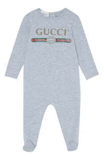 Серый комбинезон с логотипом Gucci Kids