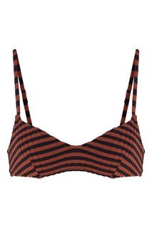 Бюстгальтер в черно-красную полоску Solid & Striped