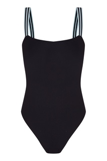 Черный купальник с контрастными бретелями Solid & Striped