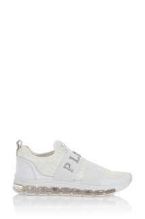 Белые кроссовки с фактурным узором Philipp Plein