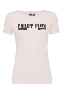 Розовая футболка с принтом Philipp Plein