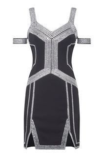 Черное платье со стразами Philipp Plein