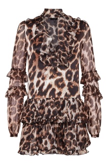 Короткое платье с леопардовым принтом Philipp Plein