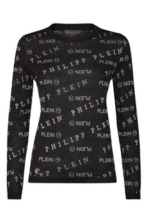 Черный джемпер с логотипами Philipp Plein