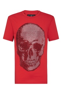 Красная футболка со стразами Philipp Plein
