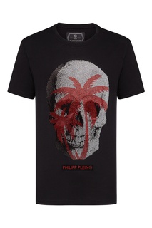 Черная футболка с черепом и пальмами Philipp Plein