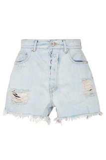 Джинсовые шорты с эффектом поношенности Unravel Project
