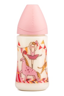 Розовая бутылочка для кормления Suavinex