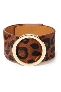 Кожаный браслет с золотистым кольцом Tannum