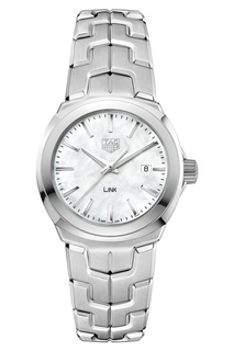 LINK Кварцевые женские часы с белым перламутровым циферблатом Tag Heuer