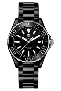 AQUARACER Кварцевые женские часы с черным циферблатом Tag Heuer