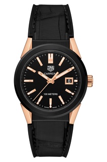CARRERA Кварцевые женские часы с золотисто-черным циферблатом Tag Heuer