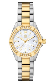AQUARACER Кварцевые женские часы с перламутровым циферблатом Tag Heuer
