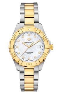 AQUARACER Кварцевые женские часы с белым циферблатом Tag Heuer