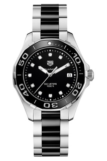 AQUARACER Кварцевые женские часы с черным циферблатом Tag Heuer