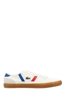 Белые кеды с контрастными вставками Lacoste