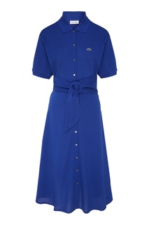 Синее платье с широким поясом Lacoste