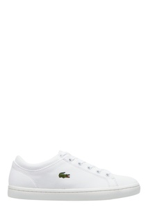 Белоснежные текстильные кеды Lacoste