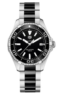 AQUARACER Кварцевые женские часы с циферблатом черного цвета Tag Heuer