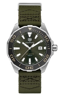 AQUARACER Кварцевые мужские часы цвета хаки Tag Heuer
