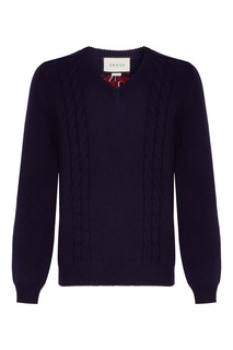 Синий пуловер с косами Gucci Man