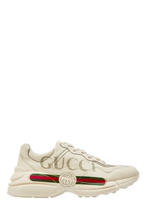 Белые кожаные кроссовки Rhyton Gucci Man