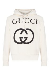 Белое худи с логотипом Gucci Man