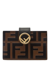 Кожаный кошелек с монограммами и логотипом Fendi