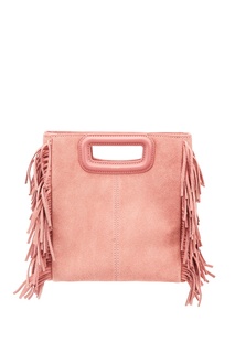 Розовая замшевая сумка M Bag Maje