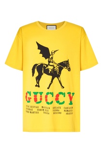 Желтая футболка с крылатым жокеем Gucci Man