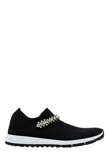 Черные кроссовки Verona с кристаллами Jimmy Choo
