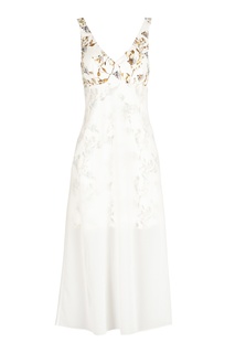Комбинированное платье с кружевом Off White