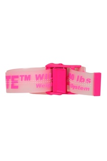 Розовый пластиковый ремень Off White