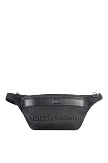 Черная сумка на пояс с логотипом Dolce & Gabbana