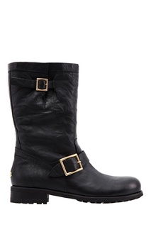Черные кожаные сапоги Biker Jimmy Choo