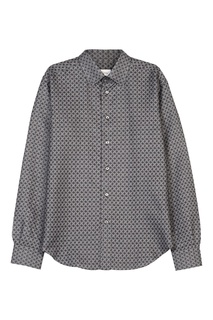 Серая рубашка с контрастным узором Brioni