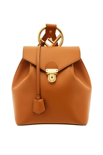 Светло-коричневый кожаный мини-рюкзак Fendi