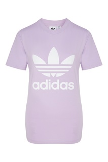 Сиреневая футболка с логотипом Adidas
