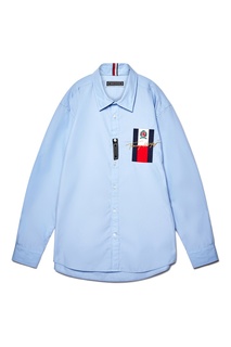 Голубая рубашка с логотипом Tommy Hilfiger