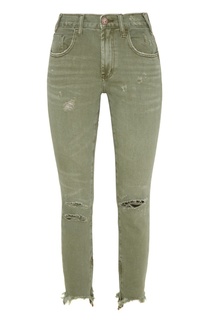 Зеленые джинсы с эффектом поношенности One Teaspoon