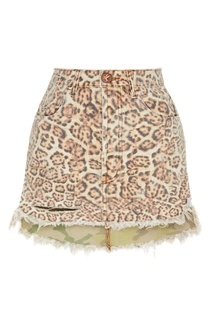 Леопардовая мини-юбка из денима One Teaspoon