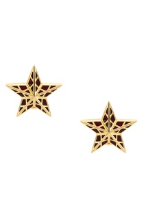 Золотые запонки с гранатами из коллекции "Magic Star" Кремлевские Мастера