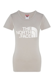 Бежево-серая футболка с логотипом The North Face