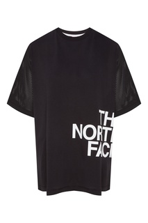 Черная футболка с сетчатыми рукавами и логотипом The North Face