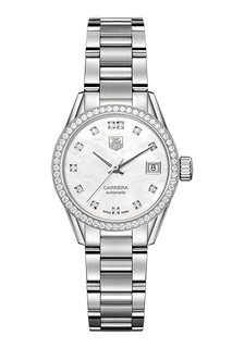 CARRERA Calibre 9 Автоматические женские часы с белым перламутровым циферблатом Tag Heuer