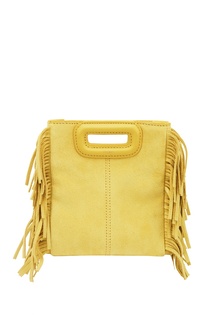 Замшевая сумка M Mini Bag лимонного цвета Maje