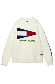 Белый свитшот с винтажными логотипами Tommy Jeans