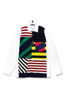 Белая рубашка с контрастными вставками Tommy Hilfiger