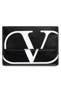 Черная визитница с логотипом Valentino