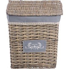 Корзина бельевая Natural House прямоугольная Лён, Д390 Ш280 В450, серый
